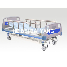 a-51 Movable Double-Function Manual Hospital Bed with ABS Bed Head